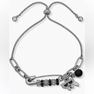Karl Lagerfeld Silver and Black Charm Bracelet